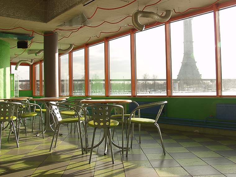 �nterior of a cafe, Moscow.